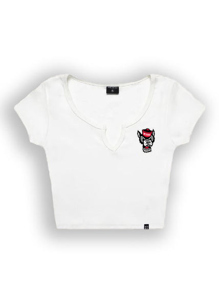 NC State Wolfpack Hype & Vice Women's White Wolfhead Cali Tee