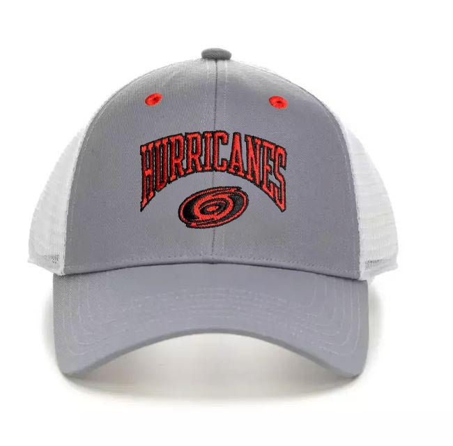 NHL Carolina Hurricanes adidas Grey and White Slouch Trucker Adjustable Hat