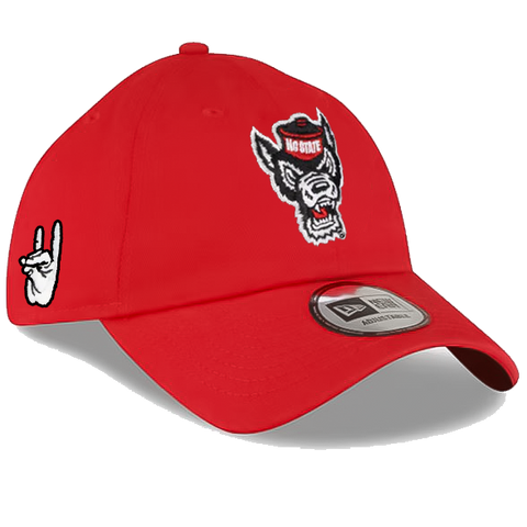NC State Wolfpack New Era Scarlet Wolfhead w/Hand Sign Adjustable Hat