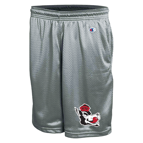 NC State Wolfpack Champion 8.5" Inseam Grey Slobbering Wolf Mesh Shorts