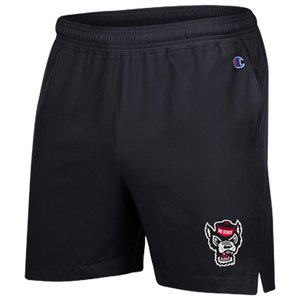 NC State Wolfpack Men's 5" Inseam Woven Black Wolfhead Short