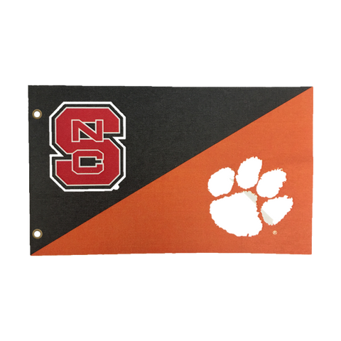 NC State Wolfpack Clemson House Divided 3X5 Flag