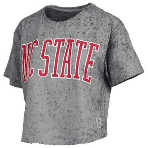 NC State Wolfpack Women's Grey Southlawn Crop Top