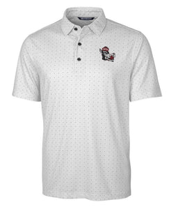 NC State Cutter & Buck Pike Double Dot Charcoal Slobbering Wolf Polo