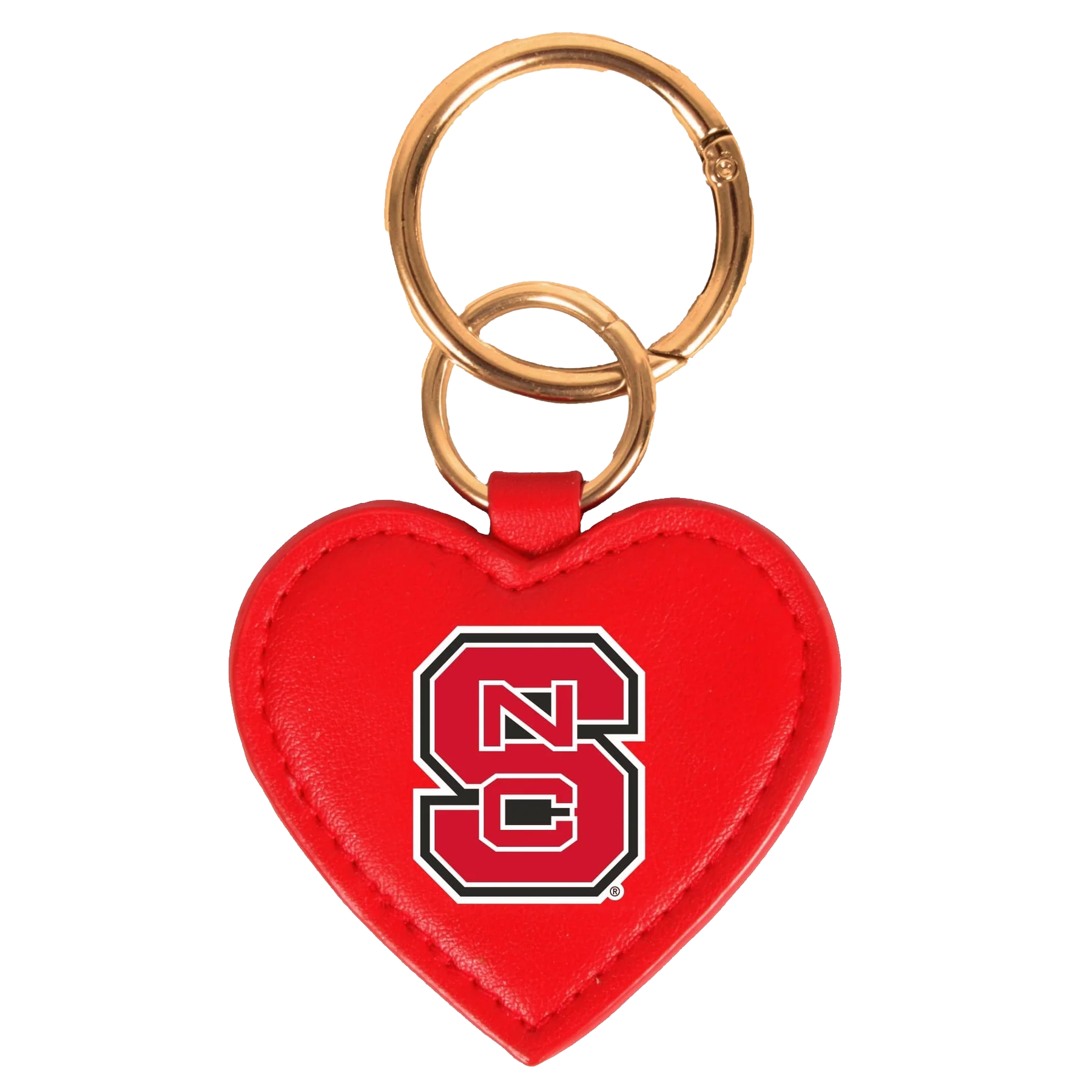NC State Wolfpack Block S Heart Key Ring