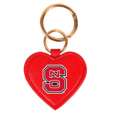 NC State Wolfpack Block S Heart Key Ring