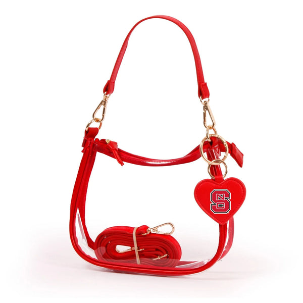 NC State Wolfpack Clear Bag w/ Block S Heart Charm