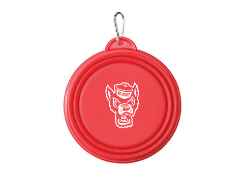 NC State Wolfpack Red Collapsible Silicone Dog Bowl