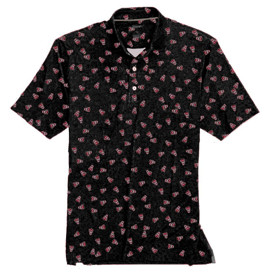 NC State Wolfpack Johnnie-O Youth Black Stadium Exeter Polo