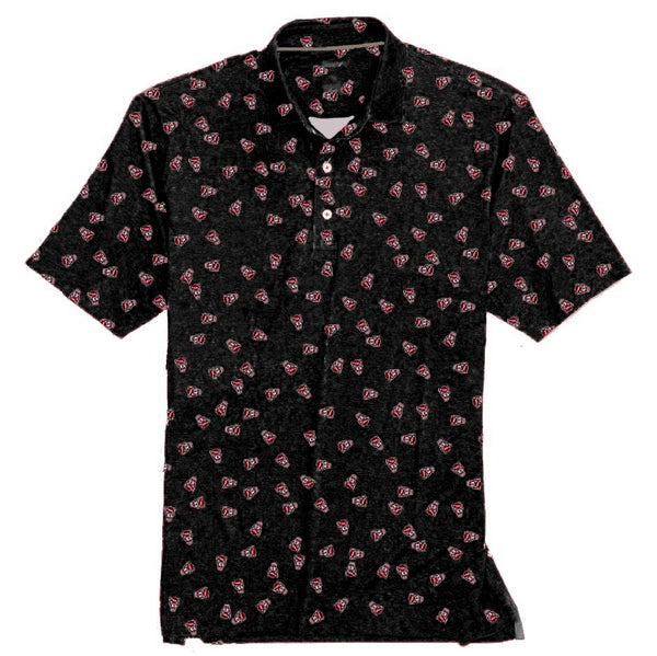 NC State Wolfpack Johnnie-O Youth Black Stadium Exeter Polo