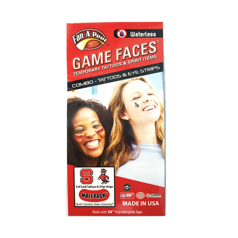 NC State Wolfpack Combo Pack Tattoos and Red Eye Strips
