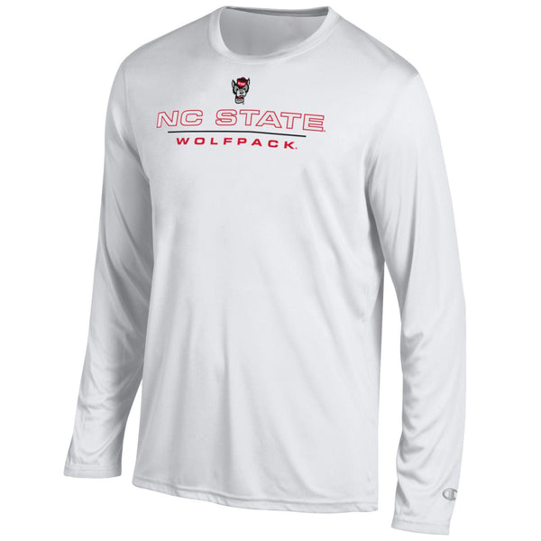 NC State Wolfpack White Wolfhead Athletic Long Sleeve T-Shirt