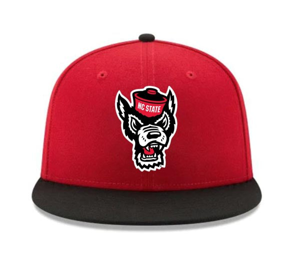 NC State Wolfpack New Era 9Fifty Red and Black Wolfhead Flatbill Adjustable Snapback Hat
