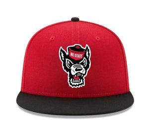 NC State Wolfpack New Era 9Fifty Red and Black Wolfhead Flatbill Adjustable Snapback Hat