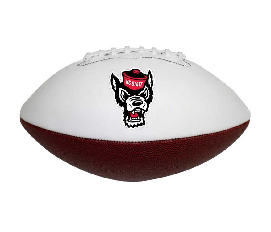 NC State Wolfpack Logo Full Size Wolfhead Autograph Football