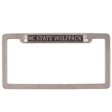 NC State Wolfpack Pewter License Plate Frame