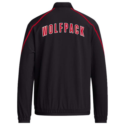 NC State Wolfpack Adidas Black Wolfhead Sideline Athlete Full Zip Woven Jacket