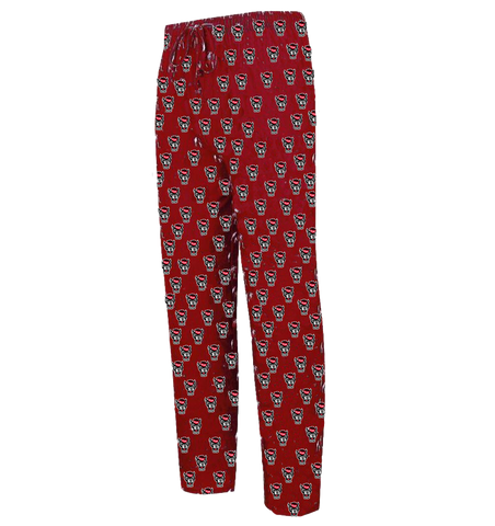 NC State Wolfpack Men's Red Wolfhead All Over Knit Pants