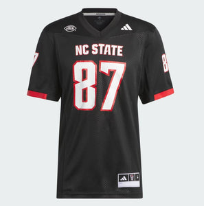 NC State Wolfpack adidas 2023 Black #87 Ghost Premier Football Jersey