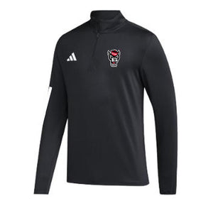 NC State Wolfpack Adidas Black 1/2 Zip Golf Pullover