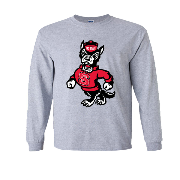 NC State Wolfpack Toddler Grey Strutting Wolf Long Sleeve T-Shirt