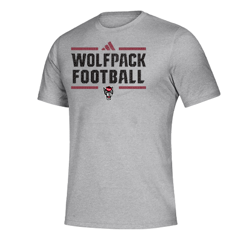 NC State Wolfpack Adidas Athletic Grey Wolfpack Football Pregame T-Shirt