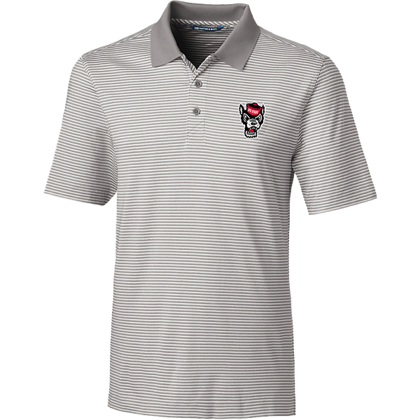 NC State Wolfpack Cutter & Buck Big & Tall Grey and White Wolfhead Forge Tonal Polo