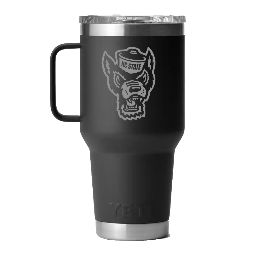 NC State Wolfpack Black Yeti 30 oz Handle Travel Mug