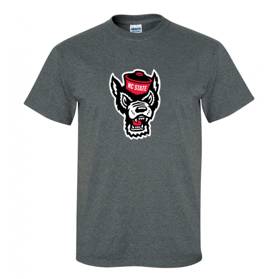 NC State Wolfpack Youth Dark Heather Grey Wolfhead T-Shirt