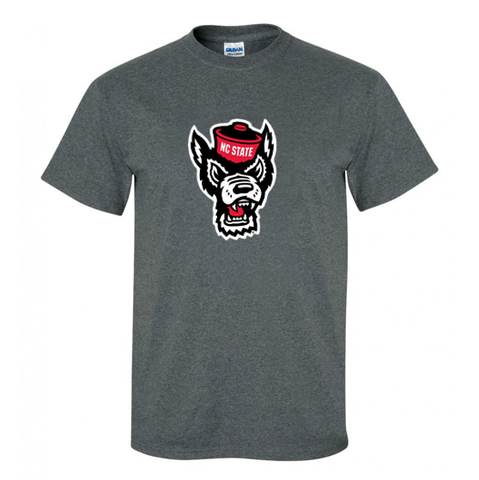 NC State Wolfpack Youth Dark Heather Grey Wolfhead T-Shirt
