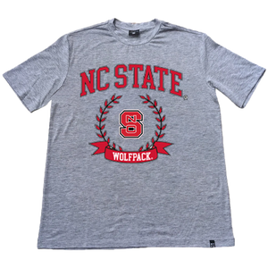 NC State Wolfpack Heather Grey Block S Flex Fit T-Shirt