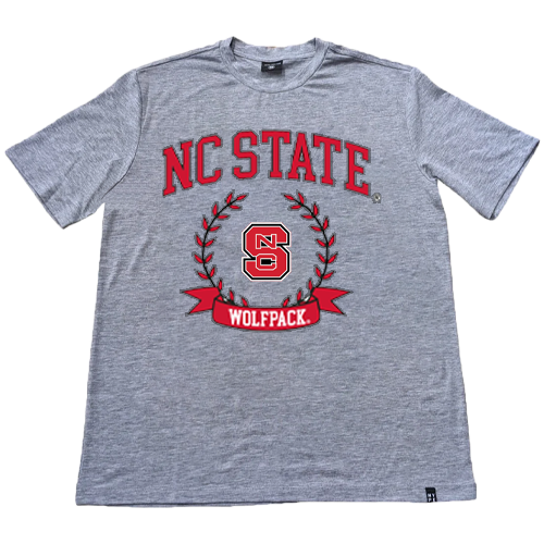NC State Wolfpack Heather Grey Block S Flex Fit T-Shirt