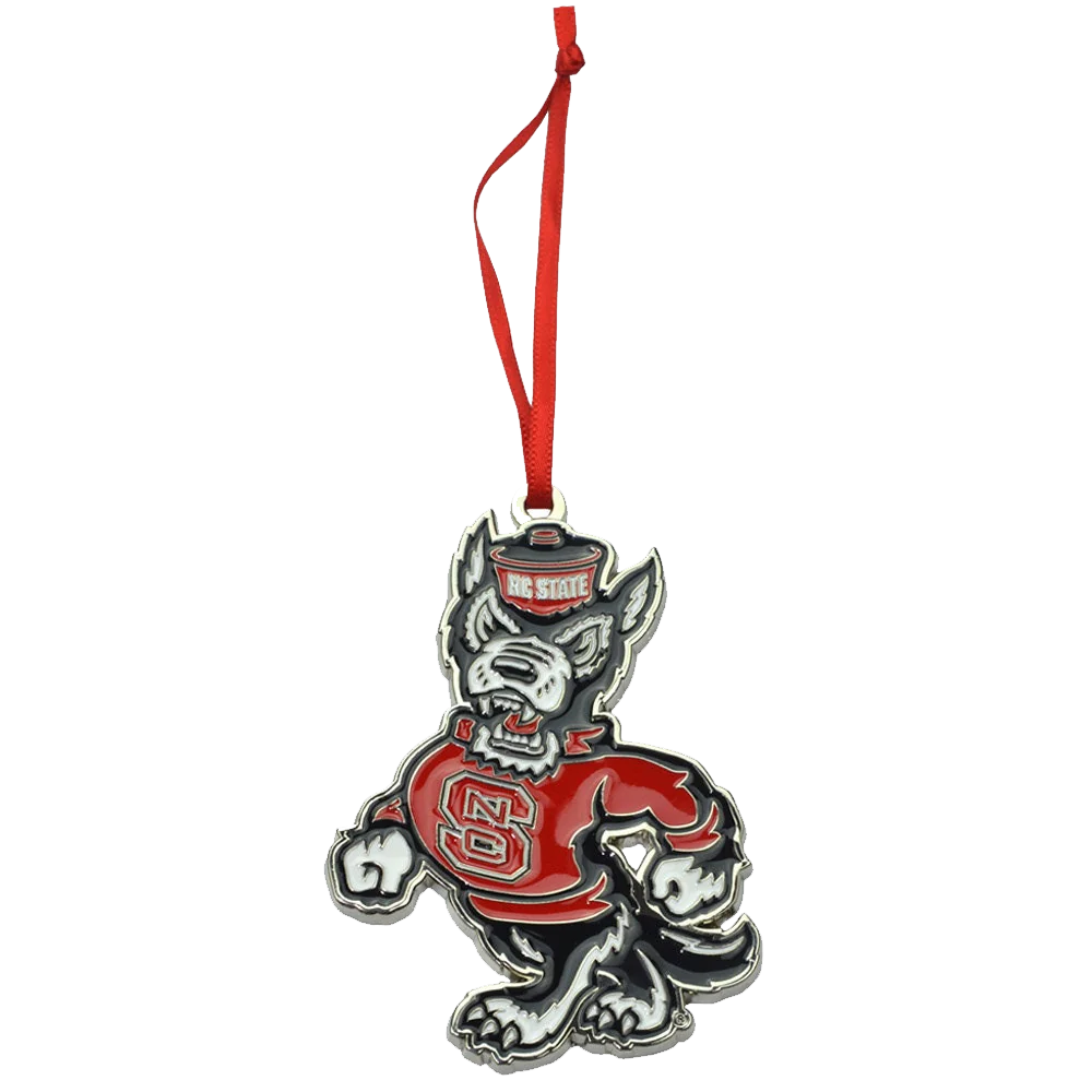 NC State Wolfpack Strutting Wolf Metal Ornament