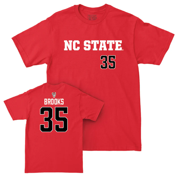 NC State Wolfpack Women's Basketball Red Zoe Brooks #35 T-Shirt