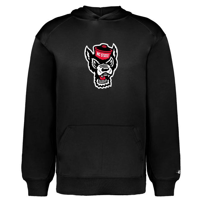 NC State Wolfpack Youth Black Wolfhead Performance Fleece Hooded Sweatshirt