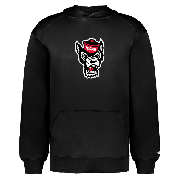 NC State Wolfpack Youth Black Wolfhead Performance Fleece Hooded Sweatshirt