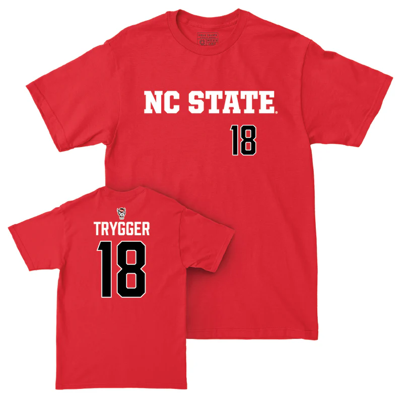 NC State Wolfpack Women's Basketball Red Tilda Trygger #18 T-Shirt