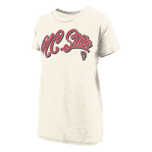 NC State Wolfpack Women's Ivory Harlow Vintage Boyfriend T-Shirt