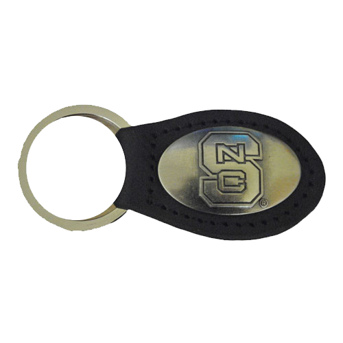 NC State Wolfpack Black Leather Concho Key Chain
