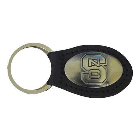 NC State Wolfpack Black Leather Concho Key Chain