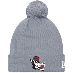 NC State Wolfpack New Era Grey Slobbering Wolf Knitted Cuff Pom Beanie