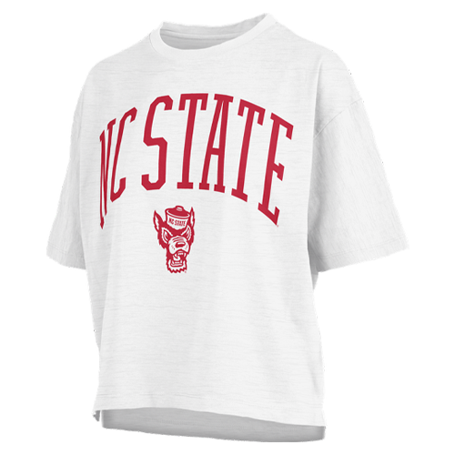 NC State Wolfpack Women's White Wellington Oversized Crop Top