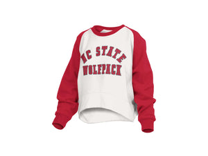 NC State Wolfpack Women's "Lotus" Oversized Raglan Cozy Fleece Sweatshirt