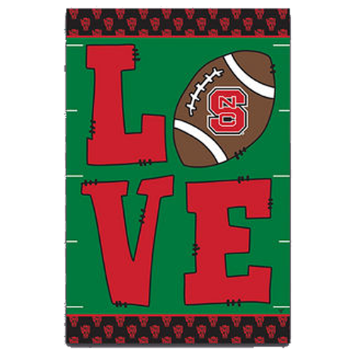 NC State Wolfpack Love Football Garden Flag
