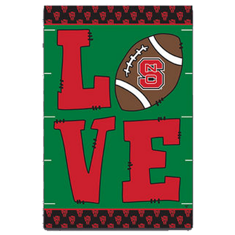 NC State Wolfpack Love Football Garden Flag