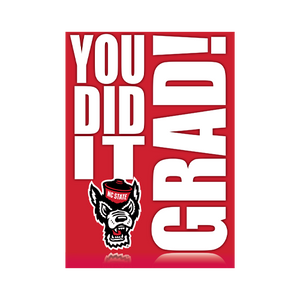 NC State Wolfpack "You Did It Grad" Card