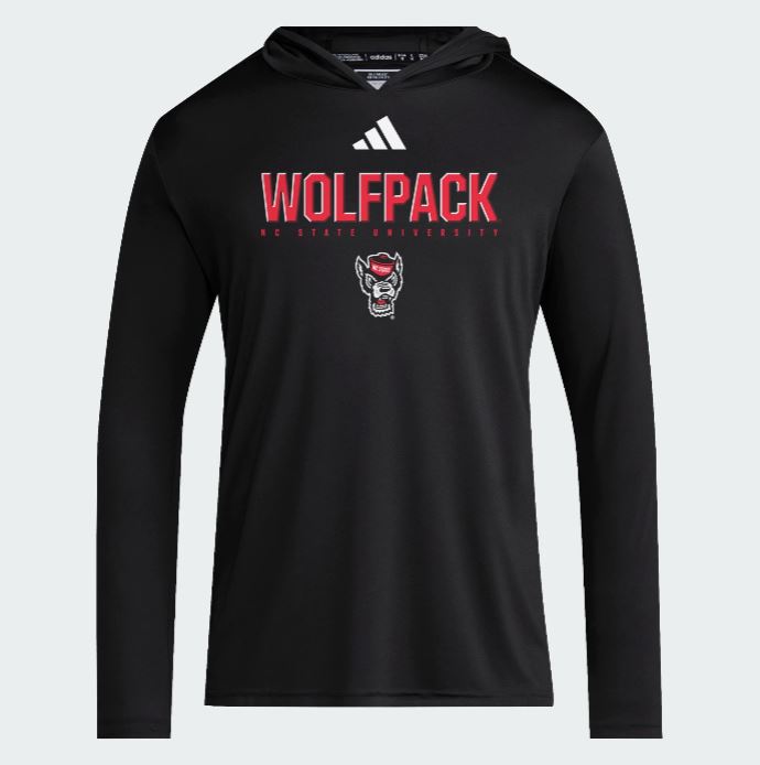 NC State Wolfpack Adidas Black Hoodie Long Sleeve Shirt