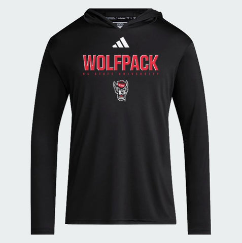 NC State Wolfpack Adidas Black Hoodie Long Sleeve Shirt