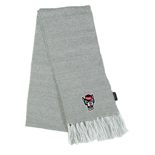 NC State Wolfpack Grey Marled Wolfhead Scarf