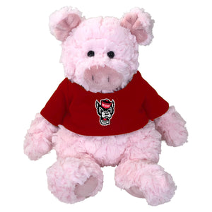 NC State Wolfpack Mascot Factory Cuddle Buddy Pig w/ Red Wolfhead T-Shirt